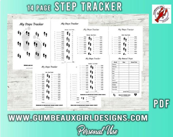 Step Tracker, Printable Step Tracker Journal, Step Tracker Diary, Track Steps